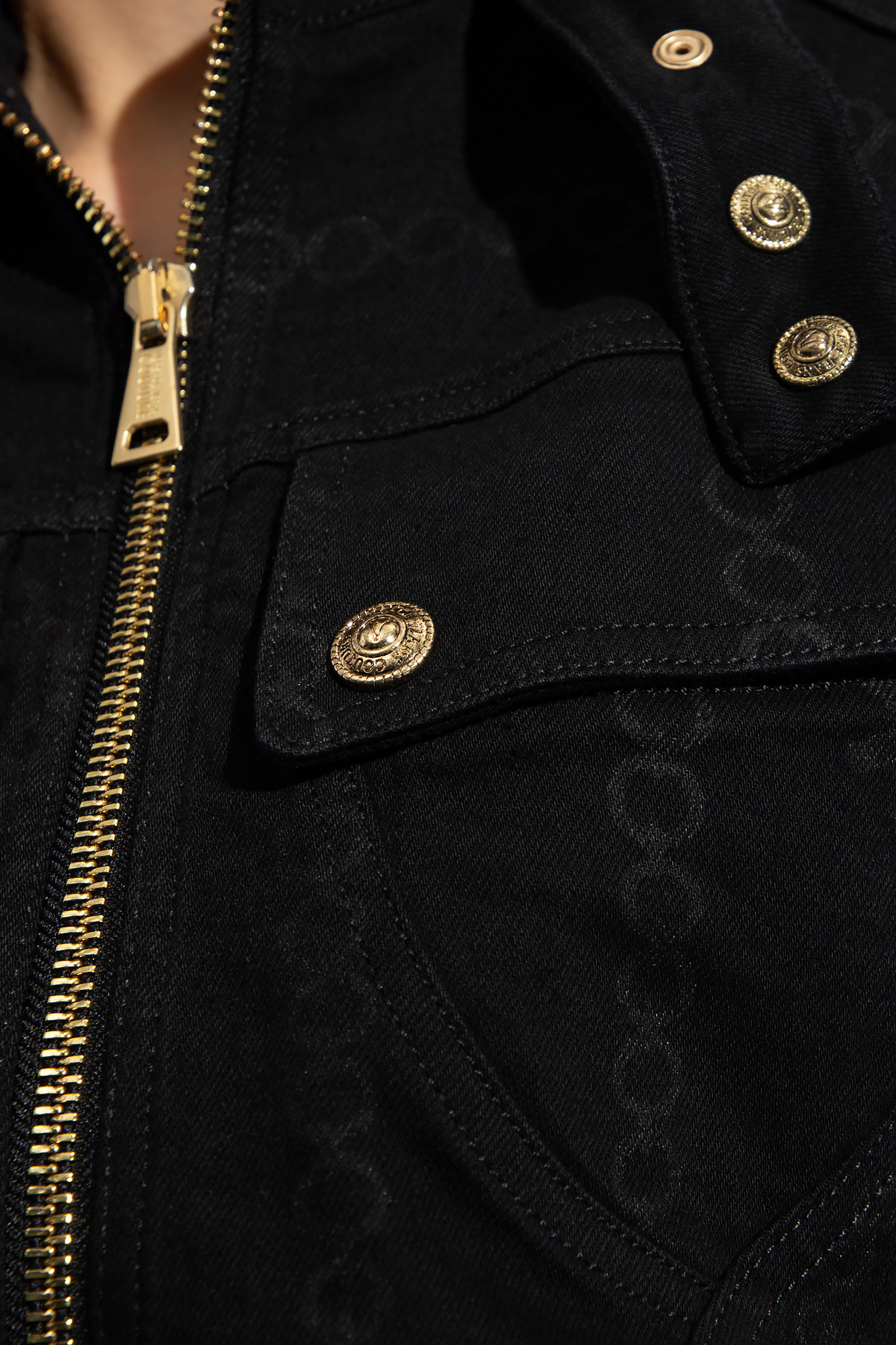 Versace black denim sales jacket